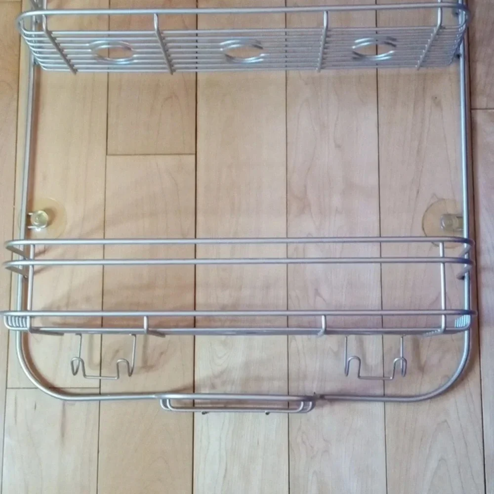 Brushed Nickel bathroom shower caddy